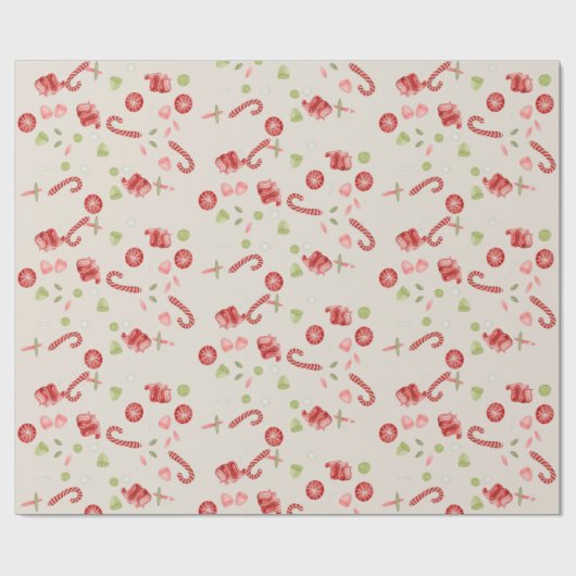 Oude gevierde vakantieSnoepjes Cadeaupapier (Vlak)