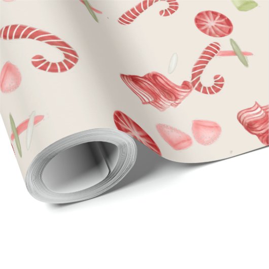 Oude gevierde vakantieSnoepjes Cadeaupapier (Rol Hoek)