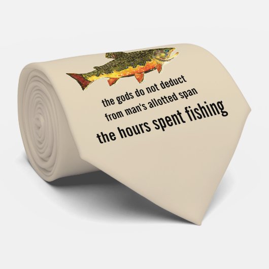 Oude Gevist Gezegde Brook Trout Angler's Stropdas (Opgerold)