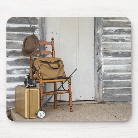 Oude Geviste apparatuur op de stoel Muismat (Voorkant)