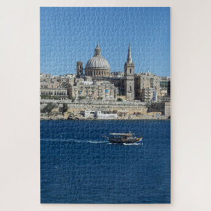 Oude Geviste boot Valletta Harbour Landscape Malta Legpuzzel