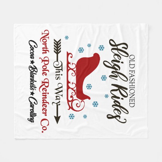 Oude, gevlekte slee met kersttang fleece deken (Voorkant (Horizontaal))