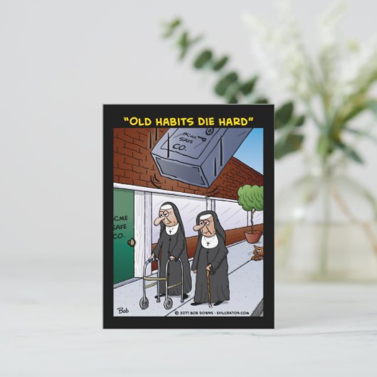 "Oude gewoonten die hard sterven" Briefkaart (Staand voorkant)