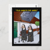 "Oude gewoonten die hard sterven" Briefkaart (Voorkant / Achterkant)