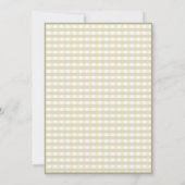 Oude Gingham Konijn Eerste Verjaardag Kaart (Achterkant)