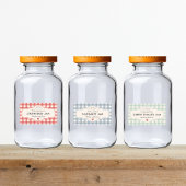 Oude Gingham Met Liefde Gemaakte Pot Labels