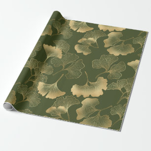 Oude Ginkgo-bladpatroon Cadeaupapier