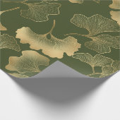 Oude Ginkgo-bladpatroon Cadeaupapier (Hoek)
