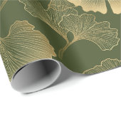 Oude Ginkgo-bladpatroon Cadeaupapier (Rol Hoek)