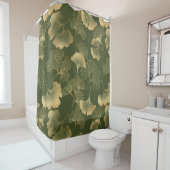 Oude Ginkgo-bladpatroon Douchegordijn (In situ)