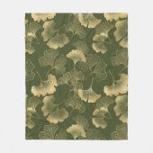 Oude Ginkgo-bladpatroon Fleece Deken (Voorkant)