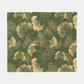 Oude Ginkgo-bladpatroon Fleece Deken (Voorkant (Horizontaal))