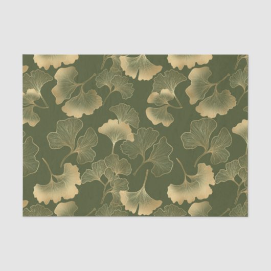 Oude Ginkgo-bladpatroon Tissuepapier (Voorkant)