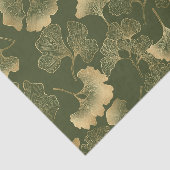 Oude Ginkgo-bladpatroon Tissuepapier (Detail)