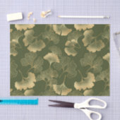 Oude Ginkgo-bladpatroon Tissuepapier (Craft)