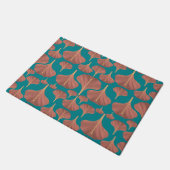 Oude Ginkgo Turquoise Bloempatroon Deurmat (Schuin)