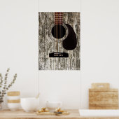 Oude gitaar bovenaan poster (Keuken)