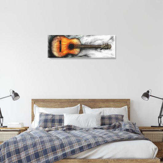 Oude gitaar kunstwerk schilderen canvas afdruk (Insitu (Slaapkamer))