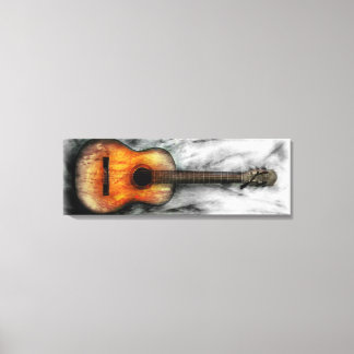 Oude gitaar kunstwerk schilderen canvas afdruk