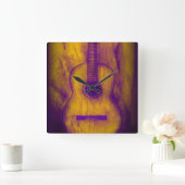 Oude gitaarwandklok vierkante klok (Huis)