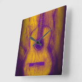 Oude gitaarwandklok vierkante klok (Hoek)