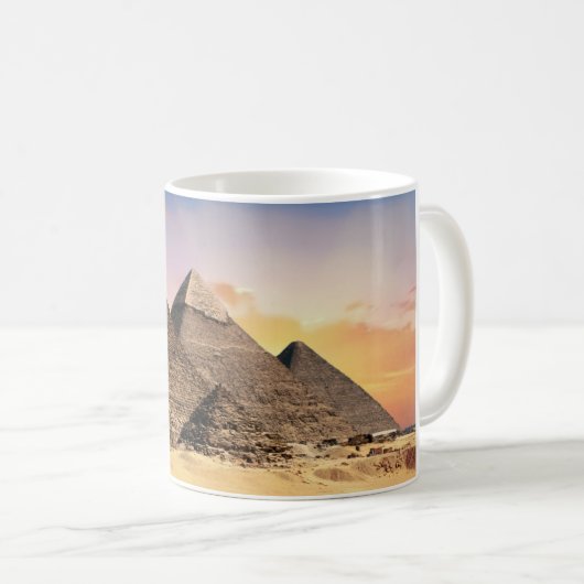 Oude Giza-piramides bij zonsondergang - Klassiek k Koffiemok (Voorkant rechts)
