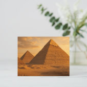 Oude Gizeh piramides Gouden Egyptisch Briefkaart (Staand voorkant)