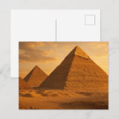 Oude Gizeh piramides Gouden Egyptisch Briefkaart (Voorkant / Achterkant)