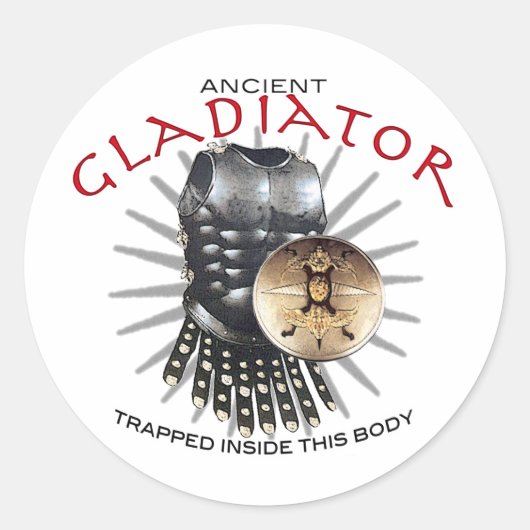 Oude gladiator ronde sticker (Voorkant)
