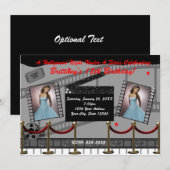 Oude Glamour Hollywood Red Carpet Film Uitnodiging (Voorkant / Achterkant)