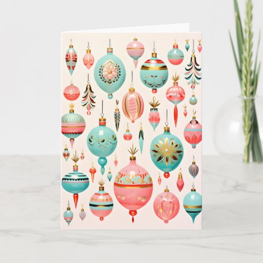 Oude Glas Versiering Kerstfeestdagen Feestdagen Kaart (Voorkant)