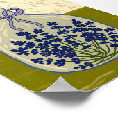 Oude glazen fles met gedroogde lavendel poster (Hoek)