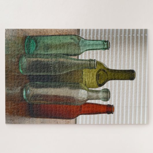 Oude glazen flessen 2 legpuzzel (Horizontaal)