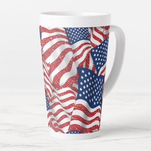 Oude Glorie Alle Amerikaans - USA Flag Patroit Latte Mok (Rechterhoek)