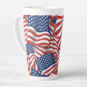 Oude Glorie Alle Amerikaans - USA Flag Patroit Latte Mok (Linkerhoek)