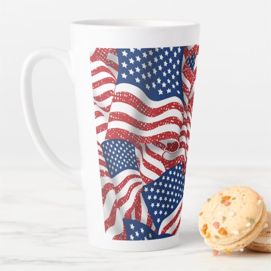Oude Glorie Alle Amerikaans - USA Flag Patroit Latte Mok (In situ)