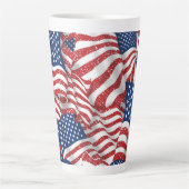 Oude Glorie Alle Amerikaans - USA Flag Patroit Latte Mok (Voorkant)