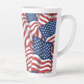 Oude Glorie Alle Amerikaans - USA Flag Patroit Latte Mok (Rechts)