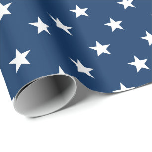 Oude Glorie Blauwe Sterren (grote schaal) Cadeaupapier
