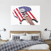 OUDE GLORIE ELEKTRISCHE GITAAR 40x60 Canvas Afdruk (Insitu (Slaapkamer))