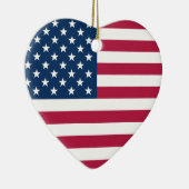 Oude Glorie Gepersonaliseerde Boodschap USA Hart Keramisch Ornament (Rechts)