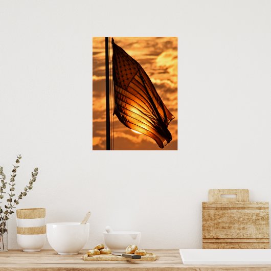 Oude glorie op zonsondergang poster (Keuken)