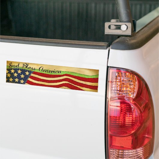 Oude Glory God Bless America Bumpersticker (Op Truck)