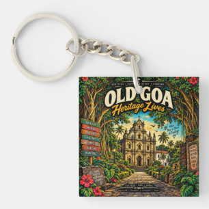 Oude Goa — UNESCO-erfgoedkerken en geschiedenis T- Sleutelhanger