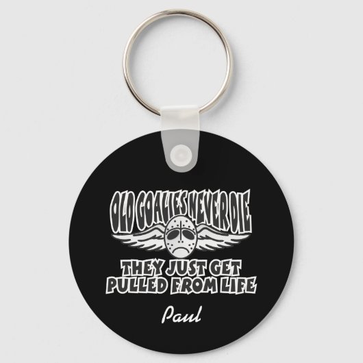 Oude goalies sterven nooit sleutelhanger (Voorkant)