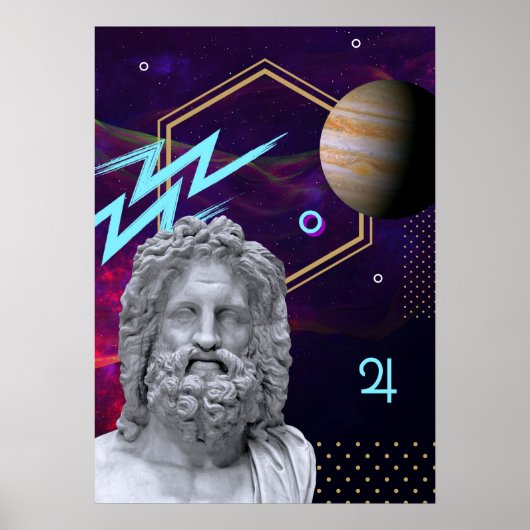 Oude goden en planten: Jupiter (gr. Zeus) Poster (Voorkant)