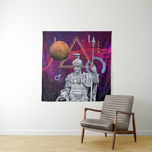 Oude goden en planten: Mars (gr. Ares) Wandkleed (In situ)