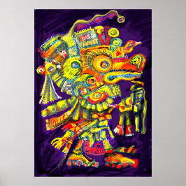 ***Oude goden II** Albruno's digitale schilderij. Poster