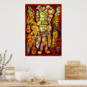 **Oude goden IV** HET UNIEKE DIGITALE KARAKTER VAN Poster (Keuken)