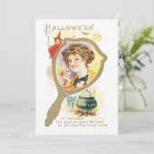 Oude Goed Geluk Spiegel Halloween Kaart (Staand voorkant)